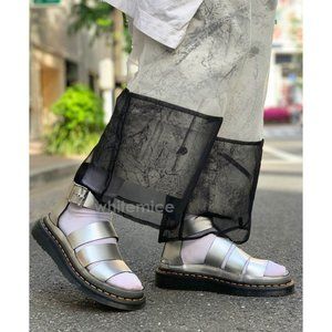 NWT Dr. Doc Martens silver Clarissa strappy chunky platform sandals